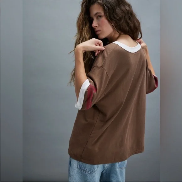 Free People x Ragabond Lost and Found Ringer Tee Size Small - Picture 3 of 8